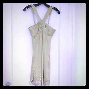 BCBG Cocktail dress - gold sequins - never worn